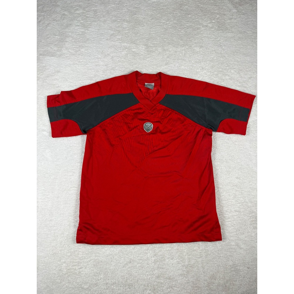 Nike Basketball Jersey Kids Small 8 Red Charcoal Grey Y2K V-Neck Sporty